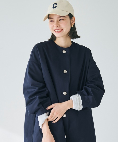 「coca（coca）」 ノーカラーコート L ベージュ レディース