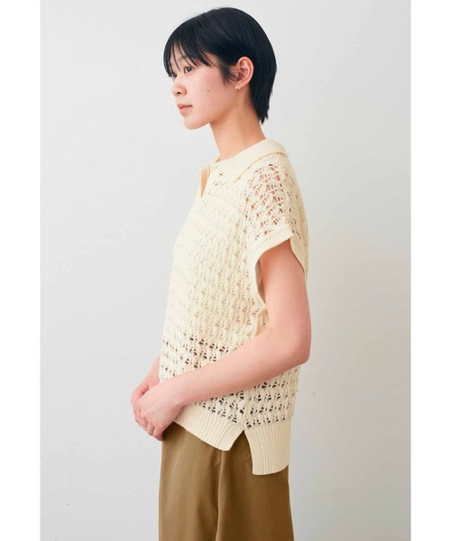 IEDIT ニット セーター IEDIT 綿100％がうれしい 透かし