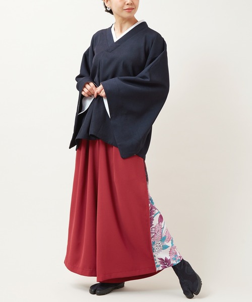 春ざれ八掛ワイドパンツ カヤ パンツ 「カヤ」春ざれ八掛ワイドパンツ レディース