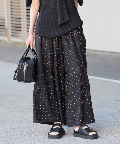 JOURNAL STANDARD リネンキュロットワイドパンツ　BLACK JOURNAL STANDARD パンツ 「追加2」「洗える」レーヨン麻タック
