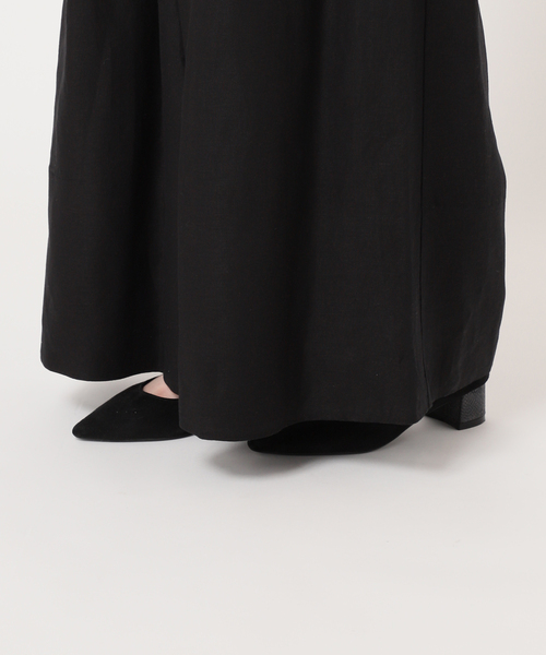 JOURNAL STANDARD リネンキュロットワイドパンツ　BLACK JOURNAL STANDARD パンツ 「追加2」「洗える」レーヨン麻タック