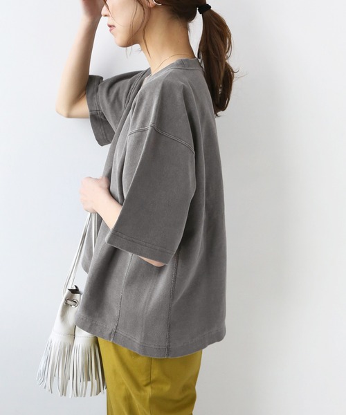 「Champion」 半袖Tシャツ LARGE ベージュ レディース
