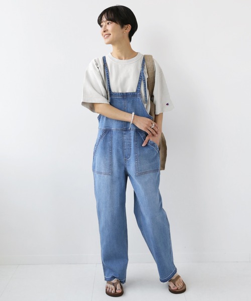 「Champion」 半袖Tシャツ LARGE ベージュ レディース