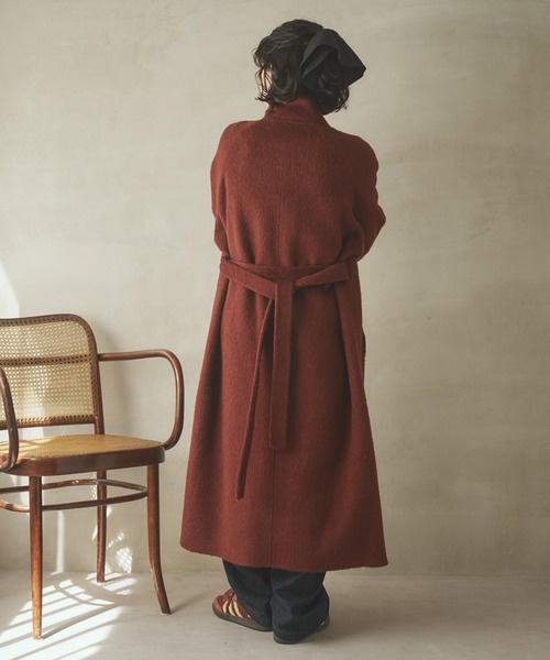 ステンカラーコート コート cashmere stand collar cocoon coat