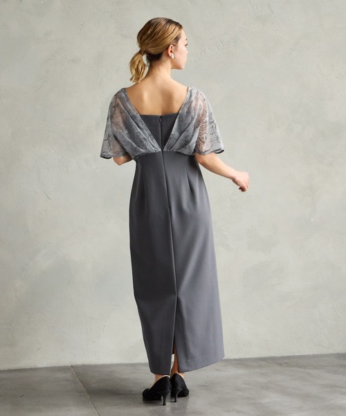 AIMER（エメ） ドレス フラワ―刺繍レイヤードハイウエストIライン