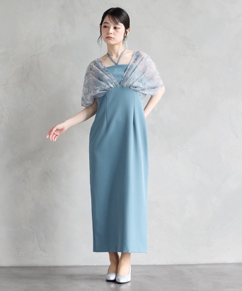 AIMER（エメ） パーティードレス ドレス フラワ―刺繍レイヤードハイ