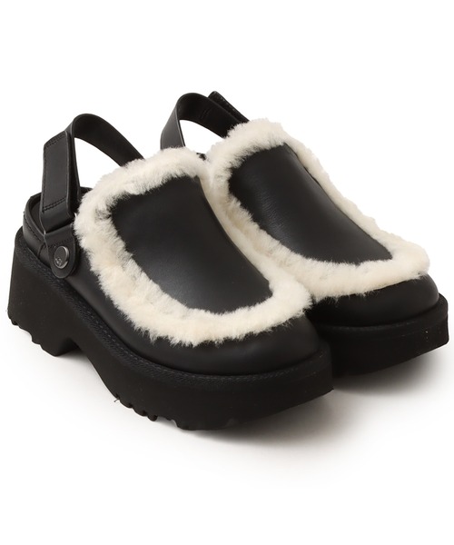 【美品】UGG レザーミュールサンダル モックソール 24 UGG Australia サンダル W ESMEE LEATHER CLOG / アグ ニュー