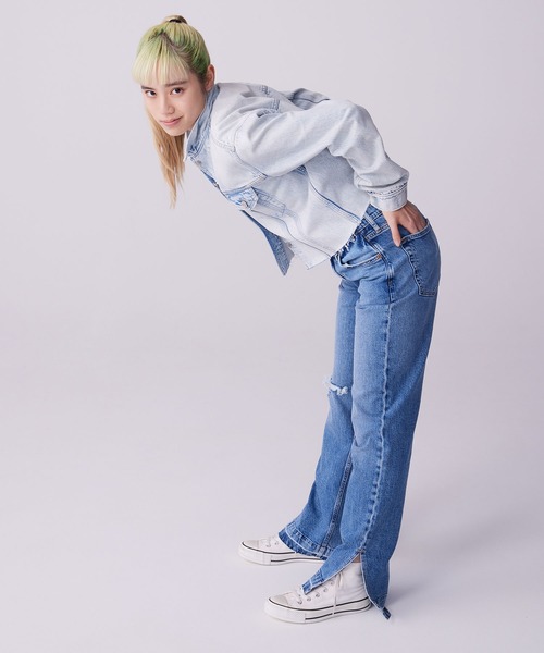 「GAP」 デニムジャケット S ライトインディゴブルー レディース