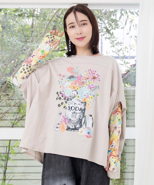 【Scolar】レディース カットソー Mサイズ ScoLar レディースTシャツ、カットソー（柄：花柄、フラワー