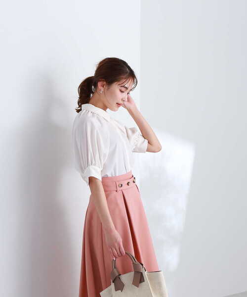 「NATURAL BEAUTY BASIC」 半袖シャツ MEDIUM オフホワイト レディース