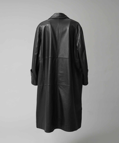 90s vintage 本革 レザーロングトレンチコート 黒 L y2k MAISON SPECIAL（メゾンスペシャル） トレンチコート コート 「UNISEX