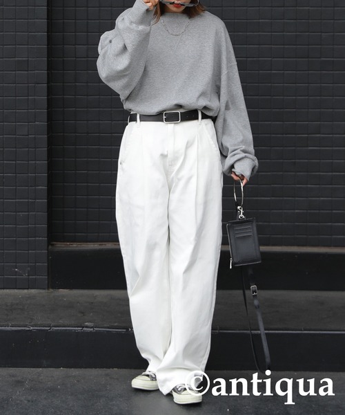 「antiqua」 チノパンツ M グリーン レディース