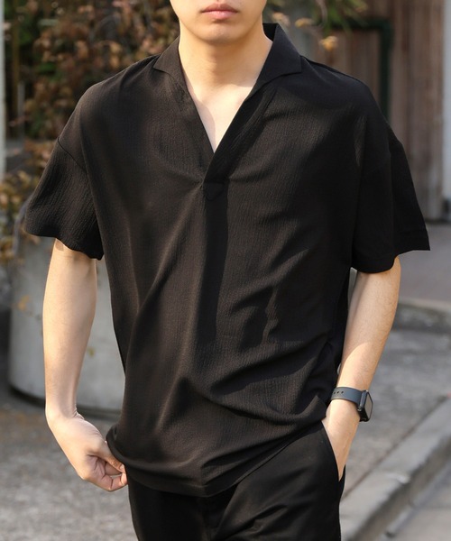 「ROOPTOKYO」 半袖シャツ L ブラック メンズ_画像3