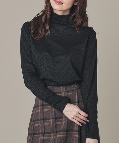 GLACIER lusso（グラシアルッソ） tシャツ ラメハイネック レディース