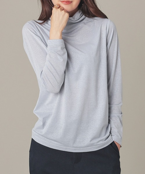 GLACIER lusso（グラシアルッソ） tシャツ ラメハイネック レディース