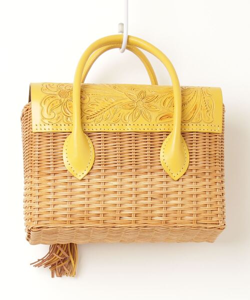 「CARVING TRIBES」 かごバッグ FREE イエロー レディース_画像2
