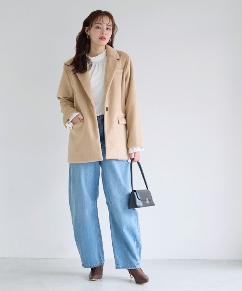 Pierrot（ピエロ） ブラウス シャツ フリル襟シャーリングブラウス