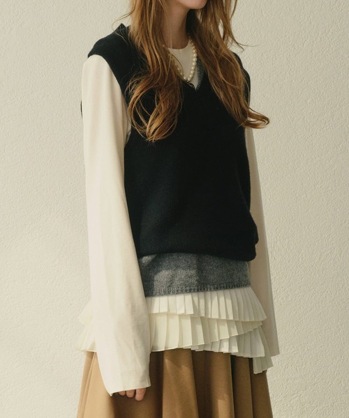 nknit V-neck KNIT vest ニットベスト LE CIEL BLEU（ルシェルブルー） ニット セーター Vネックニットベスト