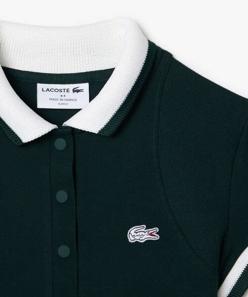 「LACOSTE」 半袖ポロシャツ 34 ダークグリーン レディースの画像