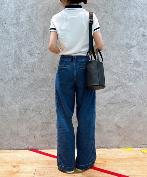 「LACOSTE」 半袖ポロシャツ 34 ダークグリーン レディースの画像