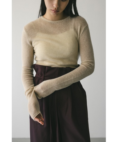 チュールロングスリーブニット 今期美品 手洗い可能〉ストレッチ チュール ロング スリーブ TEE｜ SHIPS 公式サイト
