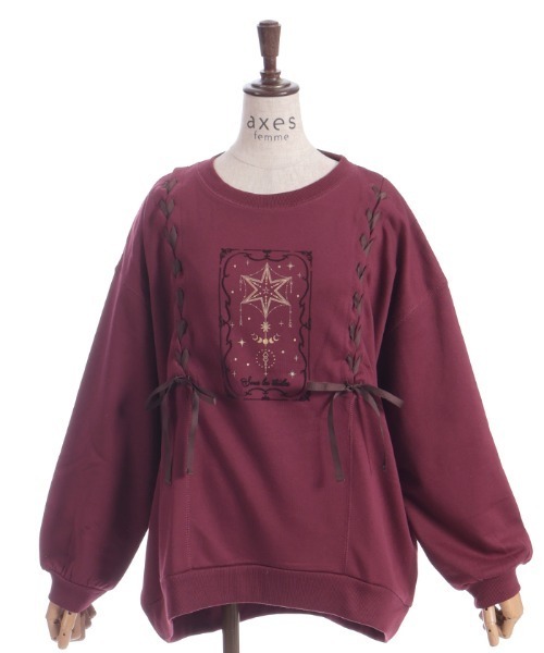 tシャツ 編み上げアソート柄トレーナー レディース | axes femme | 17