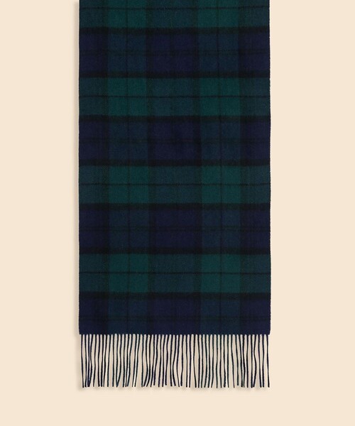 ユウキ　ブルックスブラザーズ　カシミヤ　ブラックウォッチ　マフラー BROOKS BROTHERS（ブルックスブラザーズ） マフラー カシミヤ ブラック