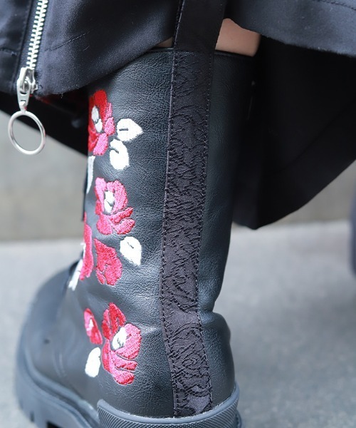 REZEN（リゼン） ブーツ 椿刺繍レースアップブーツ メンズ : ZOZOTOWN