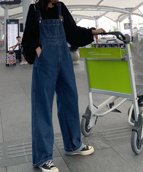 サロペット オーバーオール デニムオーバーオール レディース