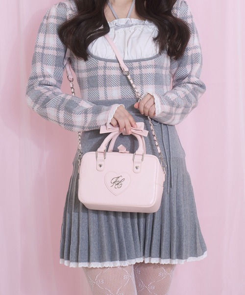 Honey Cinnamon（ハニーシナモン） ハンドバッグ ハンドルリボンハート 