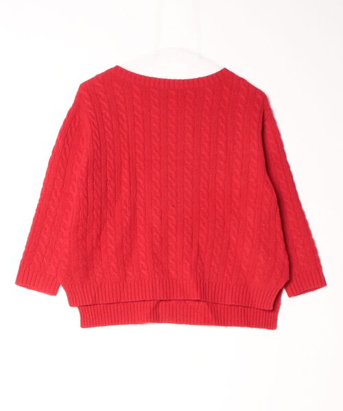 MACPHEE（マカフィー） 7分袖ニット 1 レッド レディース : ZOZOTOWN
