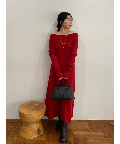 Mila Owen（ミラオーウェン） ニットワンピース 1 レッド レディース