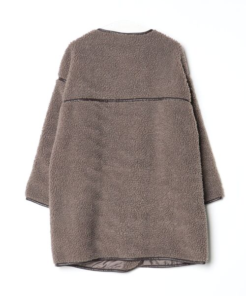 「classicalelf」 ノーカラーコート L ブラウン レディース_画像2