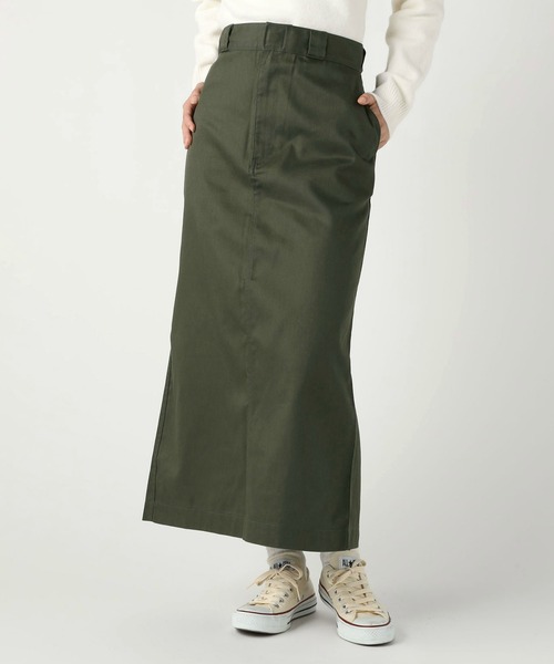 【新品】ドゥーズィエムクラス　ロングスリットスカート　カーキ　定価28,600円 Dickies（ディッキーズ） スカート TC ロングスカート/スリット