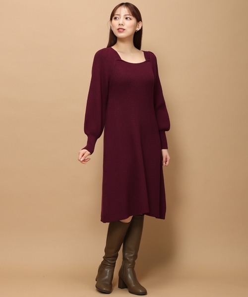 「MISCH MASCH」 ニットワンピース フリ- ブラック レディース_画像5