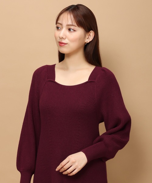「MISCH MASCH」 ニットワンピース フリ- ブラック レディース_画像8