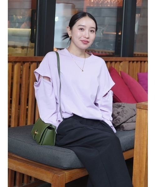 「styling/」 長袖カットソー ONE SIZE ブラック レディース_画像3