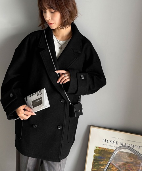 「classicalelf」 チェスターコート LARGE ブラック レディース_画像4