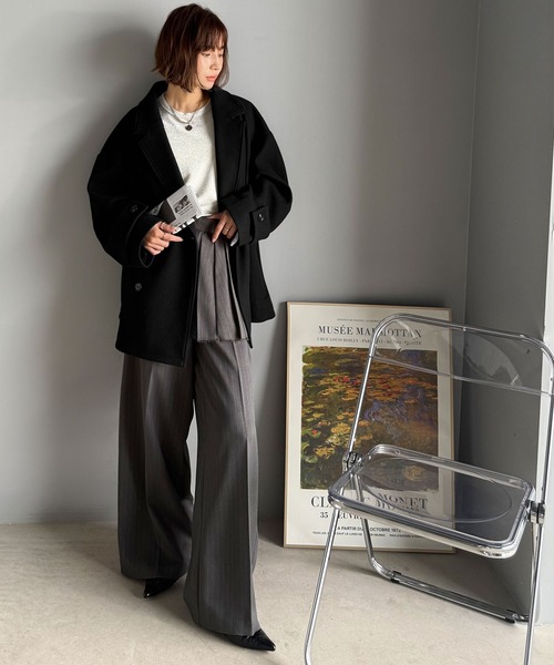 「classicalelf」 チェスターコート LARGE ブラック レディース_画像5