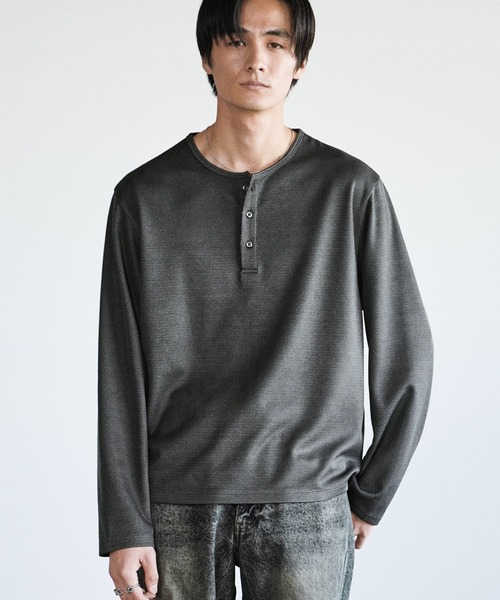 REFINED WAFFLE HENLEY NECK L/S TEE　３色 WYM LIDNM ヘンリーネック tシャツ REFINED WAFFLE HENLEY NECK L/S