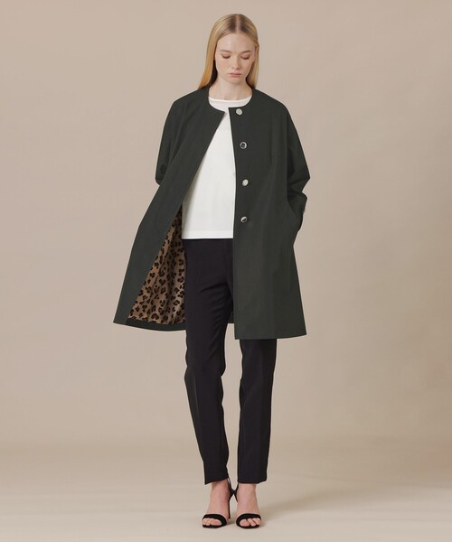 マッキントッシュ ロロピアーナ ノーカラー ロングコート スプリングコート 38 Made of Loro Piana 