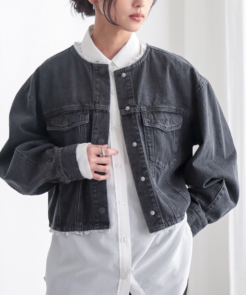フリンジノーカラーデニムジャケットのおすすめ人気商品一覧 通販