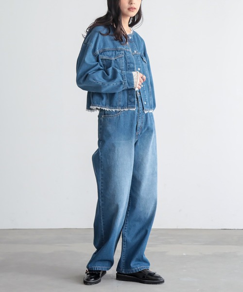 for/c（フォーシー） デニムジャケット gジャン フリンジノーカラー