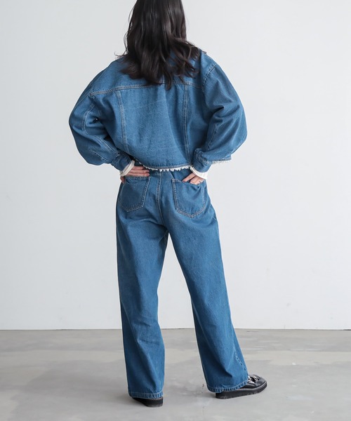 for/c(フォーシー) デニムジャケット gジャン フリンジノーカラー for/c(フォーシー) デニムジャケット gジャン フリンジノーカラー