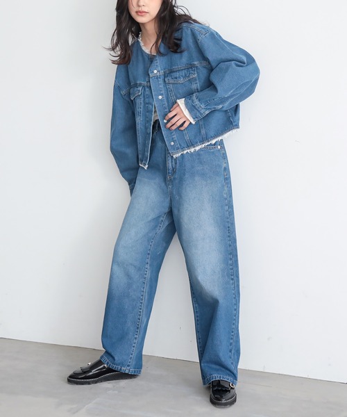 for/c（フォーシー） デニムジャケット gジャン フリンジノーカラー