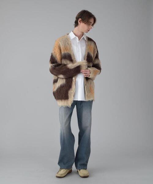 「BROWNY」 ニットカーディガン MEDIUM ダークグレー メンズ_画像4