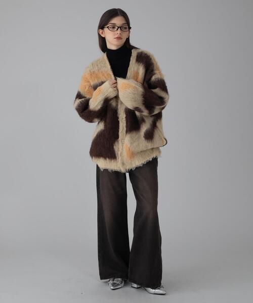 「BROWNY」 ニットカーディガン MEDIUM ダークグレー メンズ_画像5
