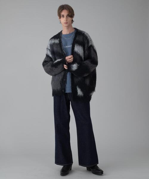 「BROWNY」 ニットカーディガン MEDIUM ダークグレー メンズ_画像9
