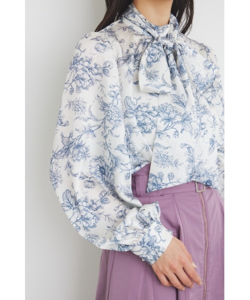 「rienda」 長袖ブラウス FREE ブルー系その他3 レディース_画像4