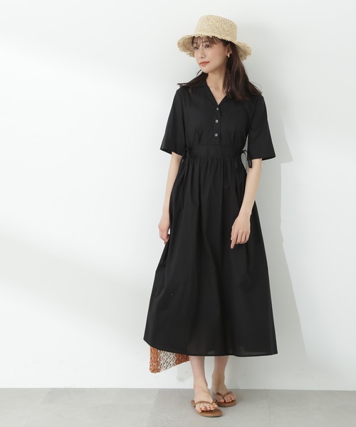 「N.（N. Natural Beauty Basic）」 シャツワンピース MEDIUM ブラック レディースの画像